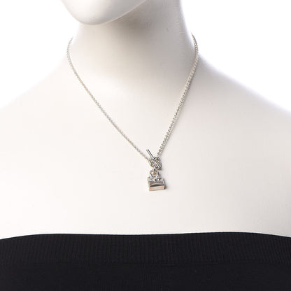 Hermes Sterling Silver Birkin Amulette Pendant Necklace 2 of 6