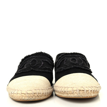 Chanel Canvas CC Espadrilles 39 Black Beige 2 of 4