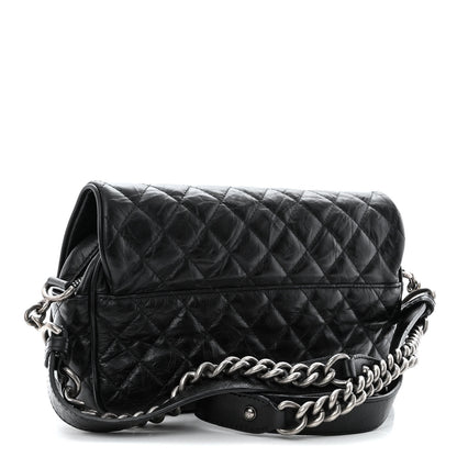 Chanel Crumpled Calfskin Quilted Medium Casual Rock Flap Black 3 of 9