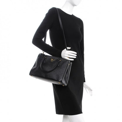 Prada Saffiano Small Galleria Double Zip Tote Black 2 of 9