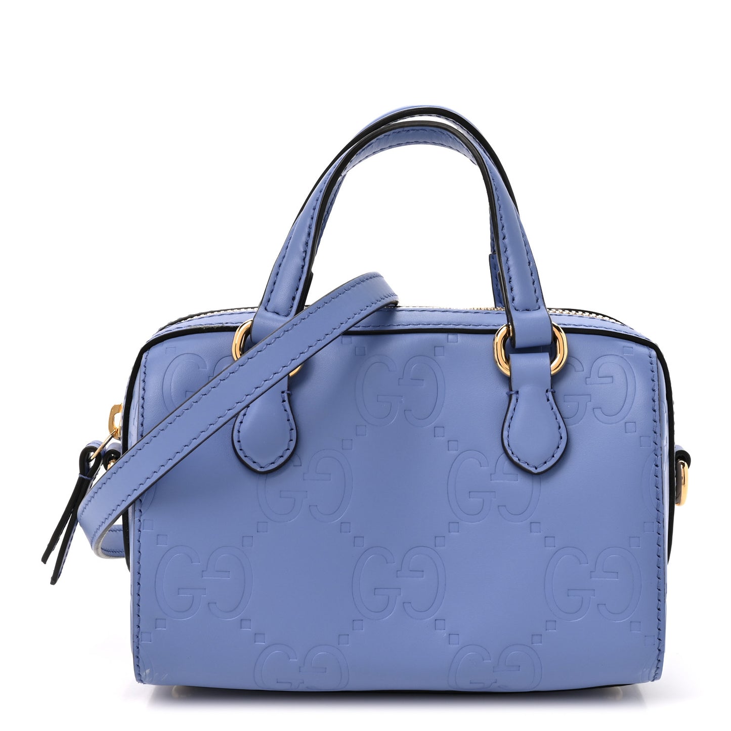 Gilbert Calfskin Jumbo GG Embossed Super Mini Top Handle Bowler Bag Bloom Lavender