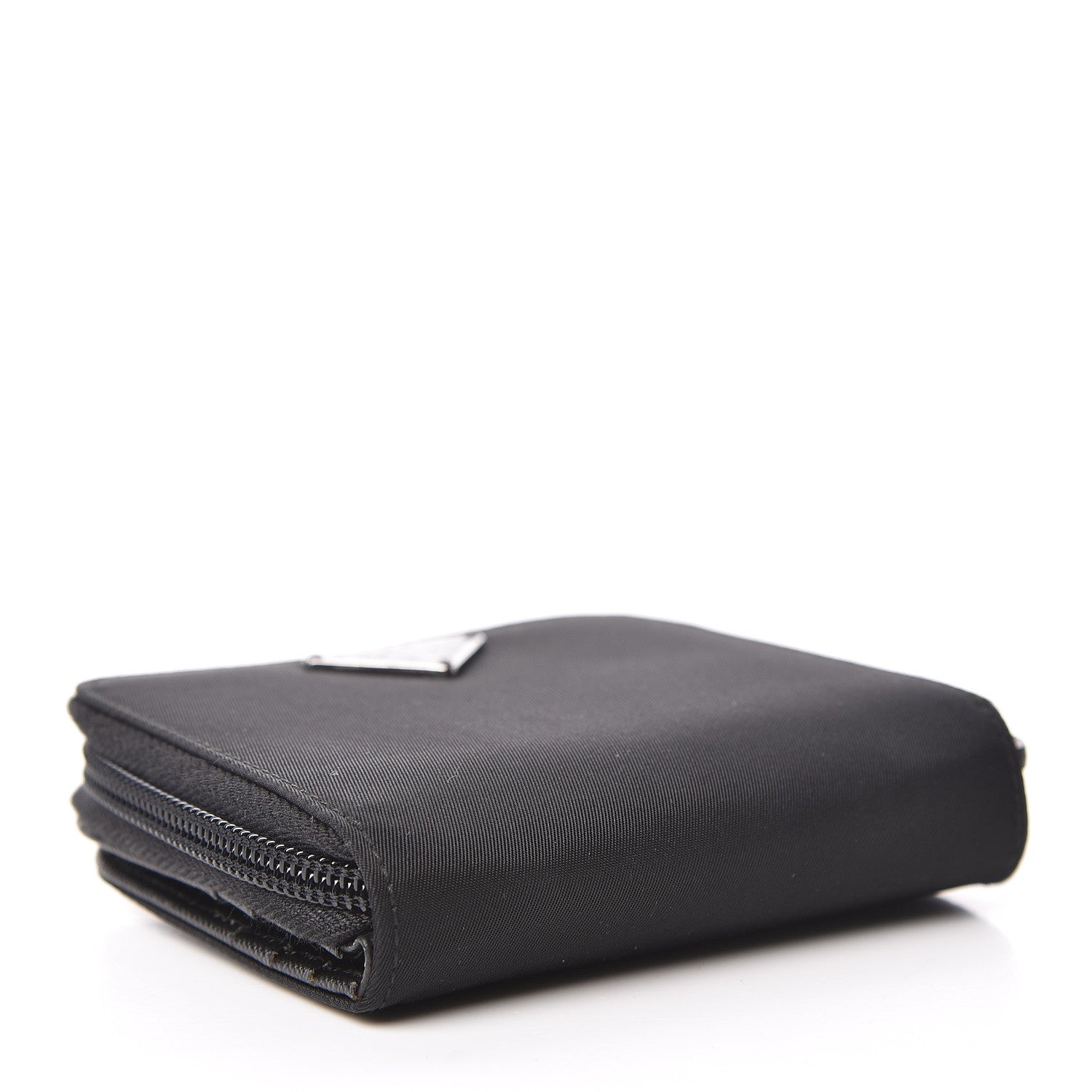 Prada Tessuto Nylon Compact Zip Around Wallet Black 4 of 9