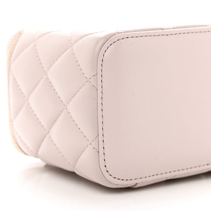 Chanel Lambskin Quilted Pearl Crush Small Vanity Case With Chain Light Purple 8 of 9