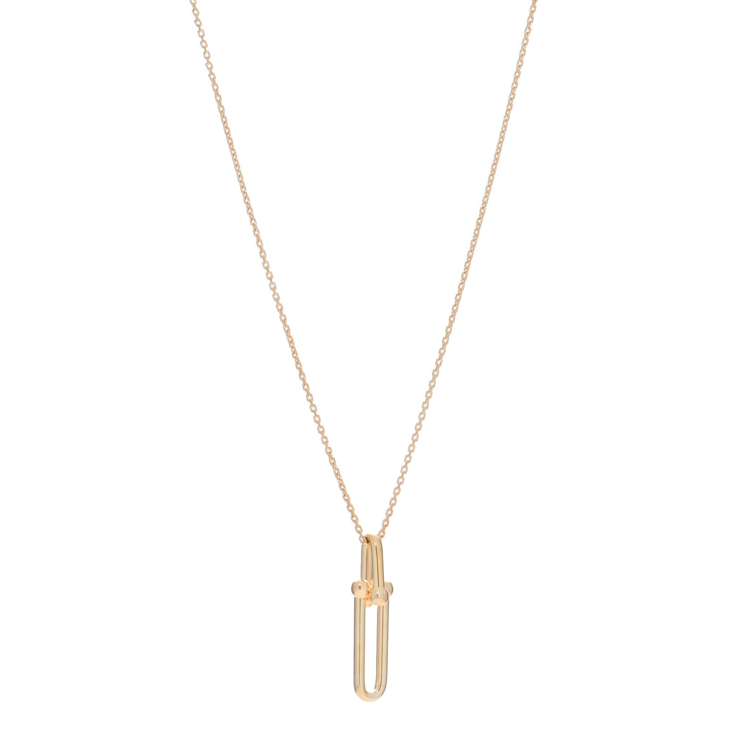 Tiffany 18K Rose Gold HardWear Link Pendant Necklace 1 of 5
