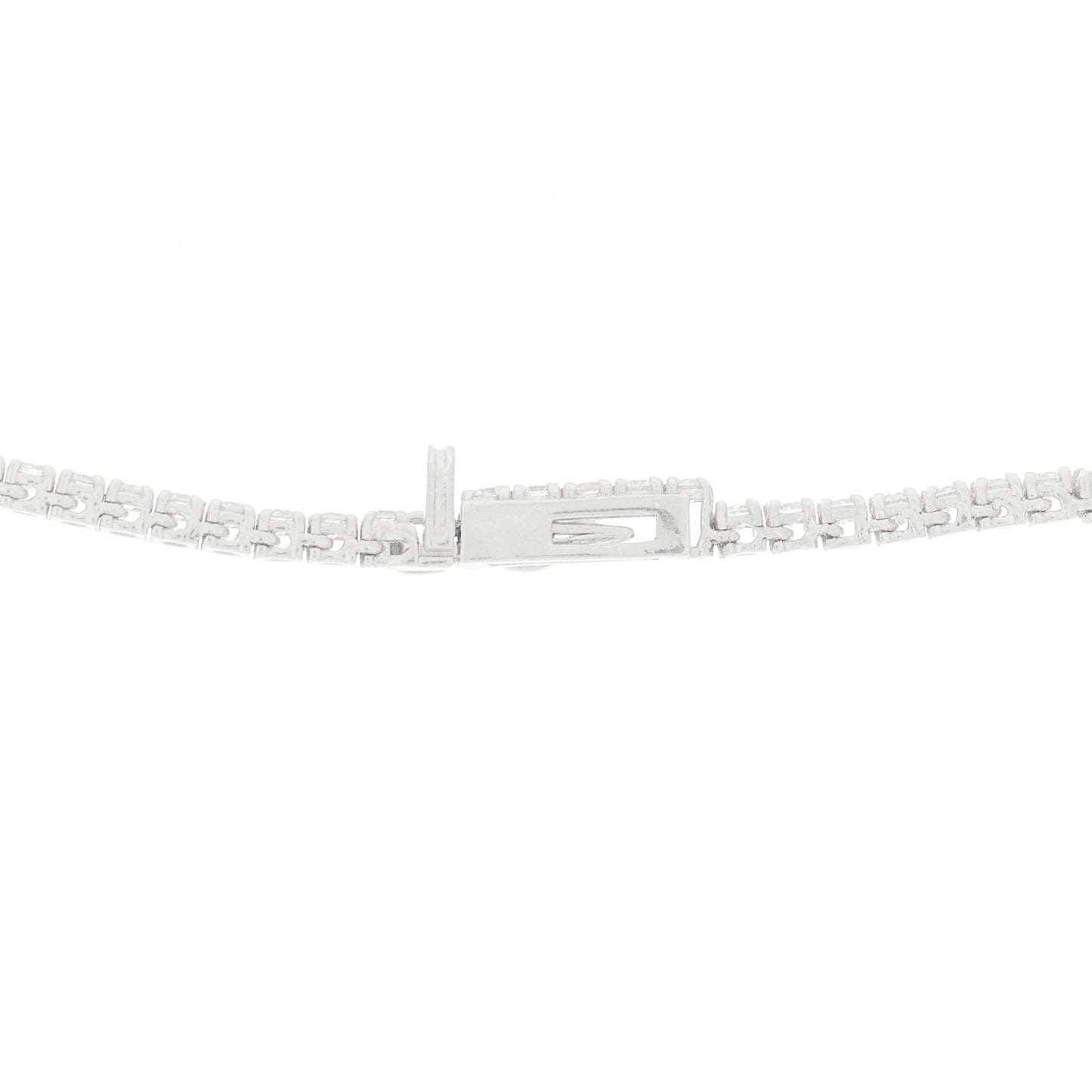 14K White Gold Diamond 3.90ctw Tennis Necklace
