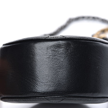 Chanel Shiny Goatskin Quilted 19 Round Clutch With Chain Black 10 of 11