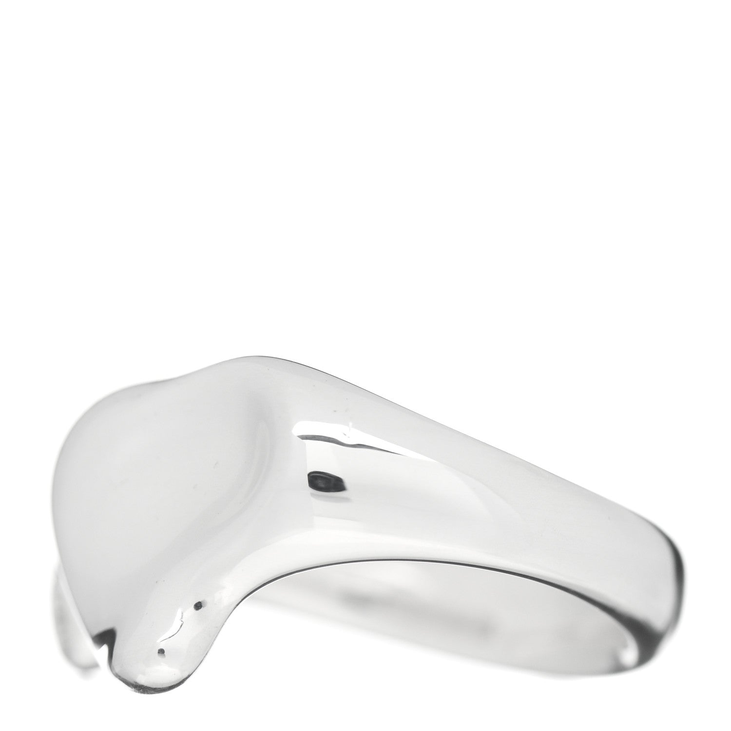 Tiffany Sterling Silver Diamond Elsa Peretti Full Heart Ring 49 5 3 of 5