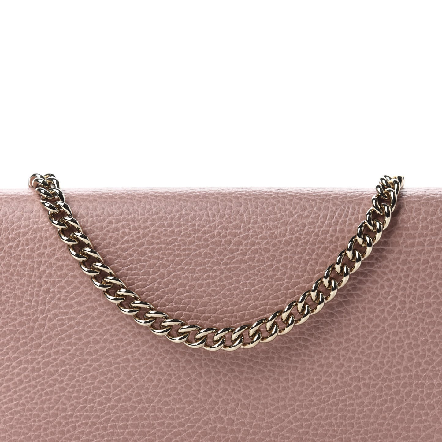 Dollar Calfskin Medium Betty Chain Wallet Soft Pink