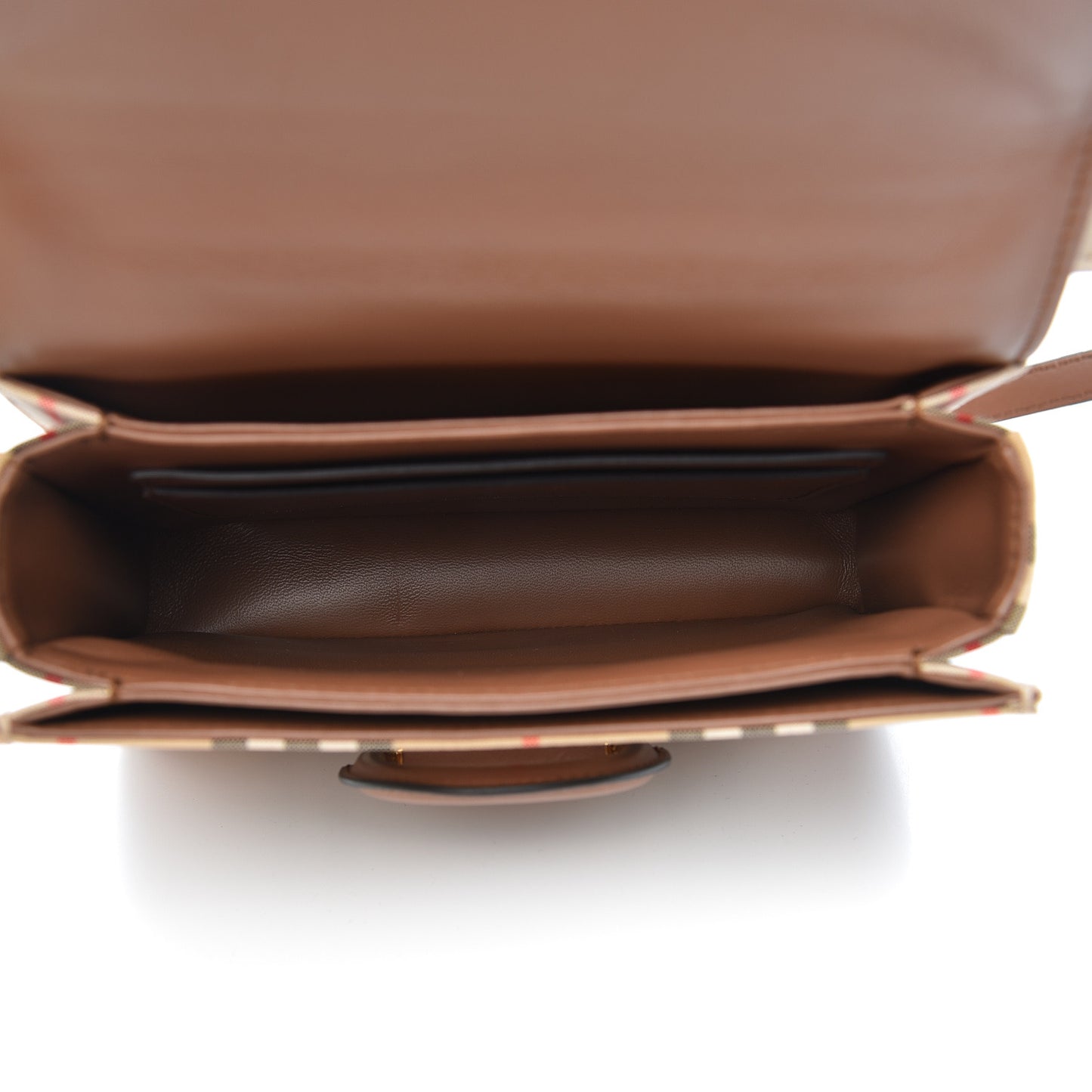Cotton Canvas Vintage Check Small D-Ring Bag Brown