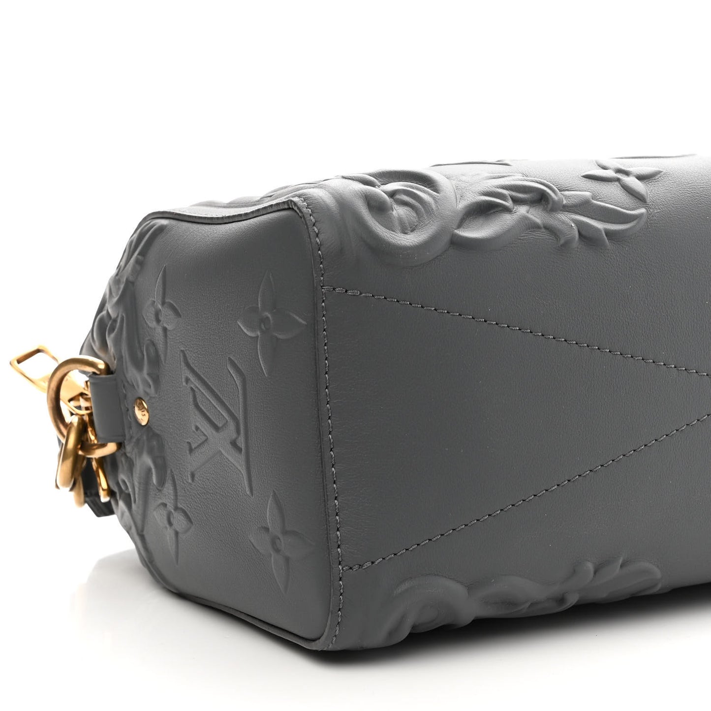 Calfskin Debossed Monogram Versailles City Keepall Dark Shadow Grey