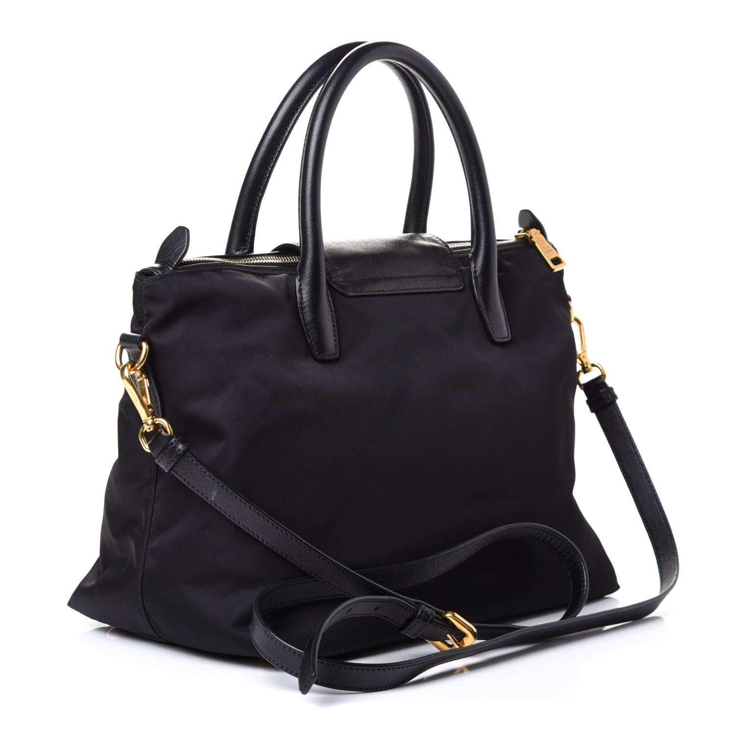Prada Tessuto Nylon Saffiano Tote Black 2 of 4