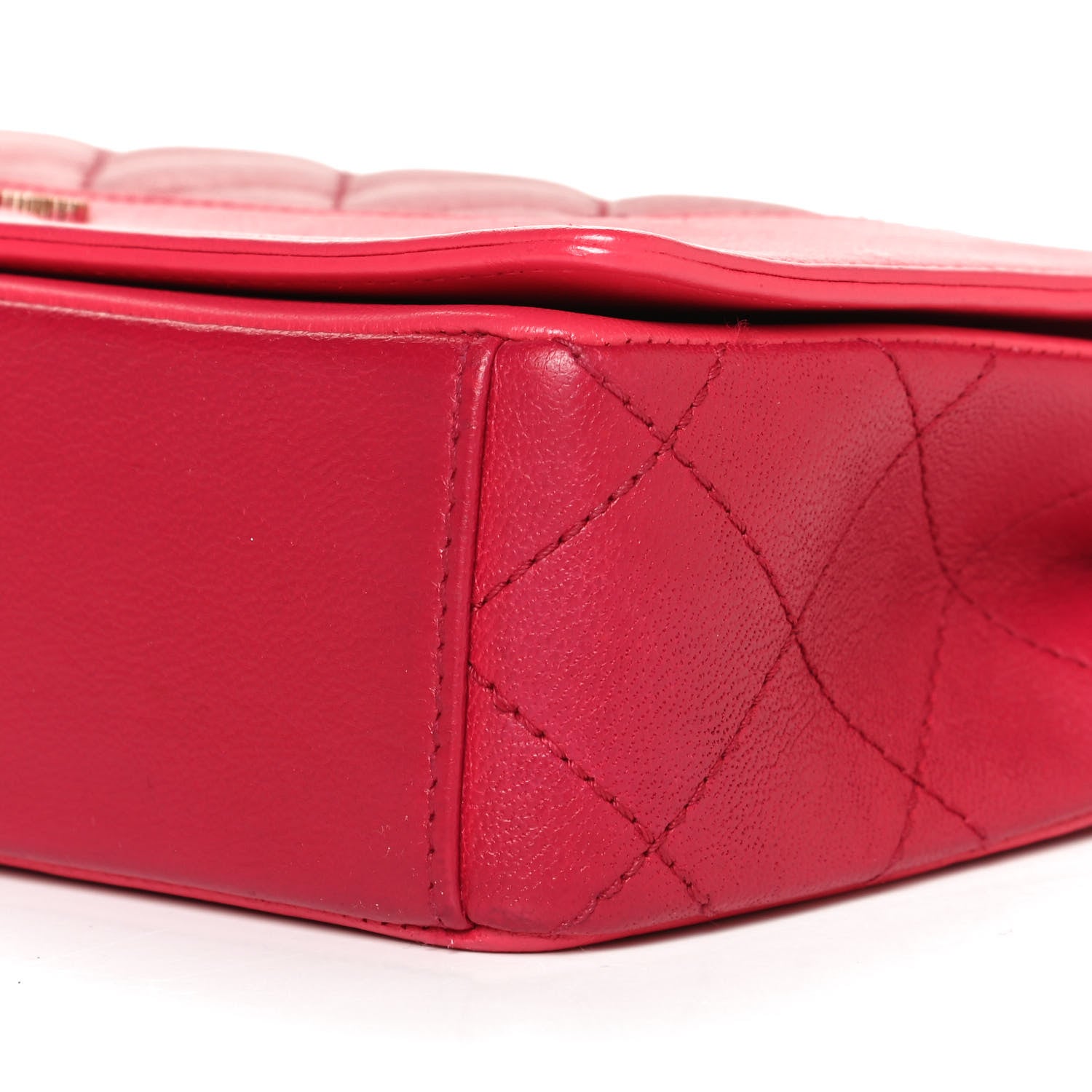 Chanel Sheepskin Quilted Small Vintage Mademoiselle Flap Pink Dark Pink 8 of 9