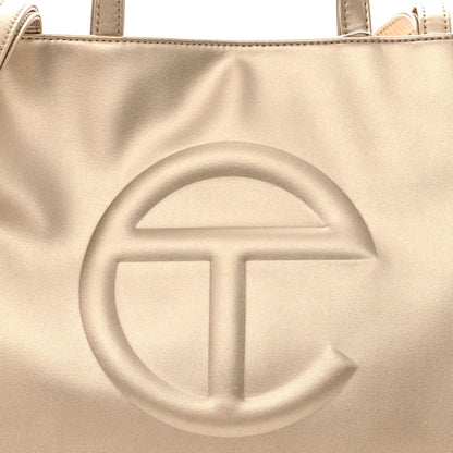 Telfar Metallic Vegan Leather Medium Shopping Bag Gold 9 of 11