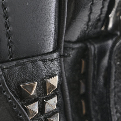 Burberry Prorsum Calfskin Studded Knight Satchel Black 16 of 19
