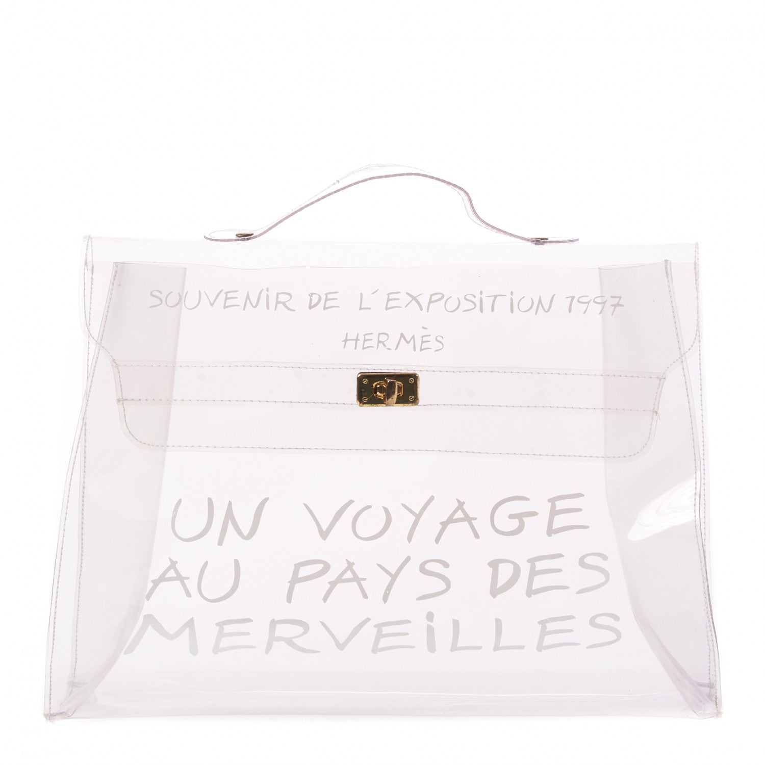 Hermes Vinyl Souvenir De L'Exposition Kelly Transparent 1 of 8