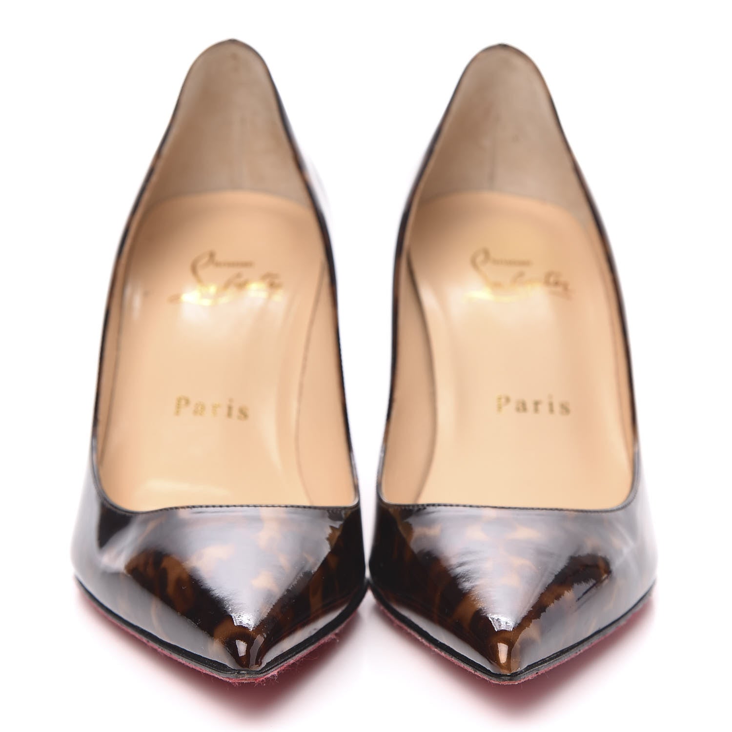 Christian Louboutin Patent Tartaruga Decollete 554 70 Pumps 35 Testa Di Moro 2 of 9