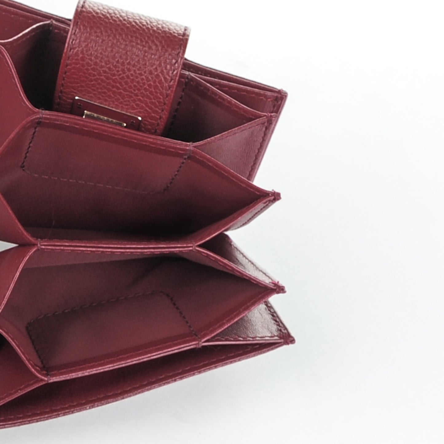 Grained Calfskin Cannage Diorama Card Holder Burgundy