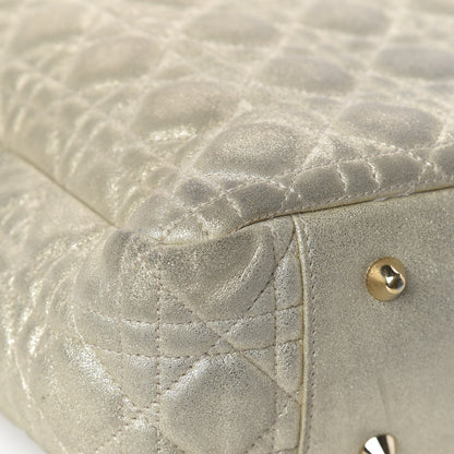 Christian Dior Metallic Lambskin Cannage Dior Soft Shopping Tote Gold 28 of 31