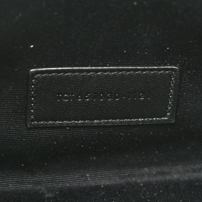 Saint Laurent Grain De Poudre Textured Mixed Matelasse Triquilt Monogram Clutch Storm 7 of 8