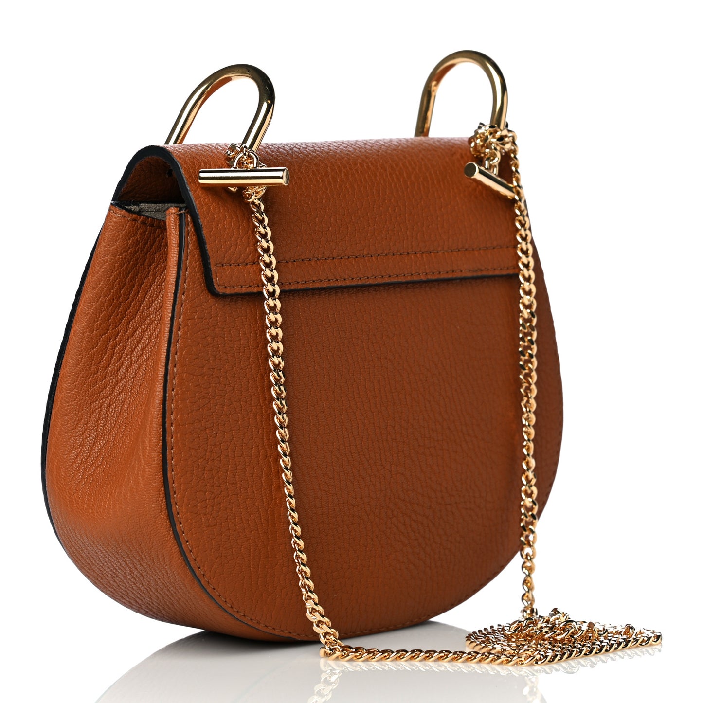 Grained Lambskin Drew Shoulder Bag Caramel