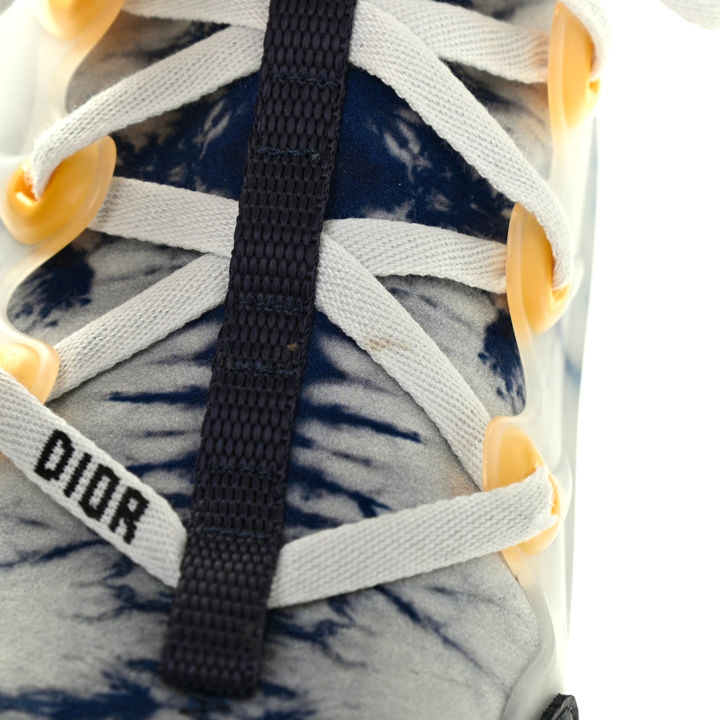 Technical Fabric Tie & Dior Print Womens D-Connect Sneakers 37 Denim
