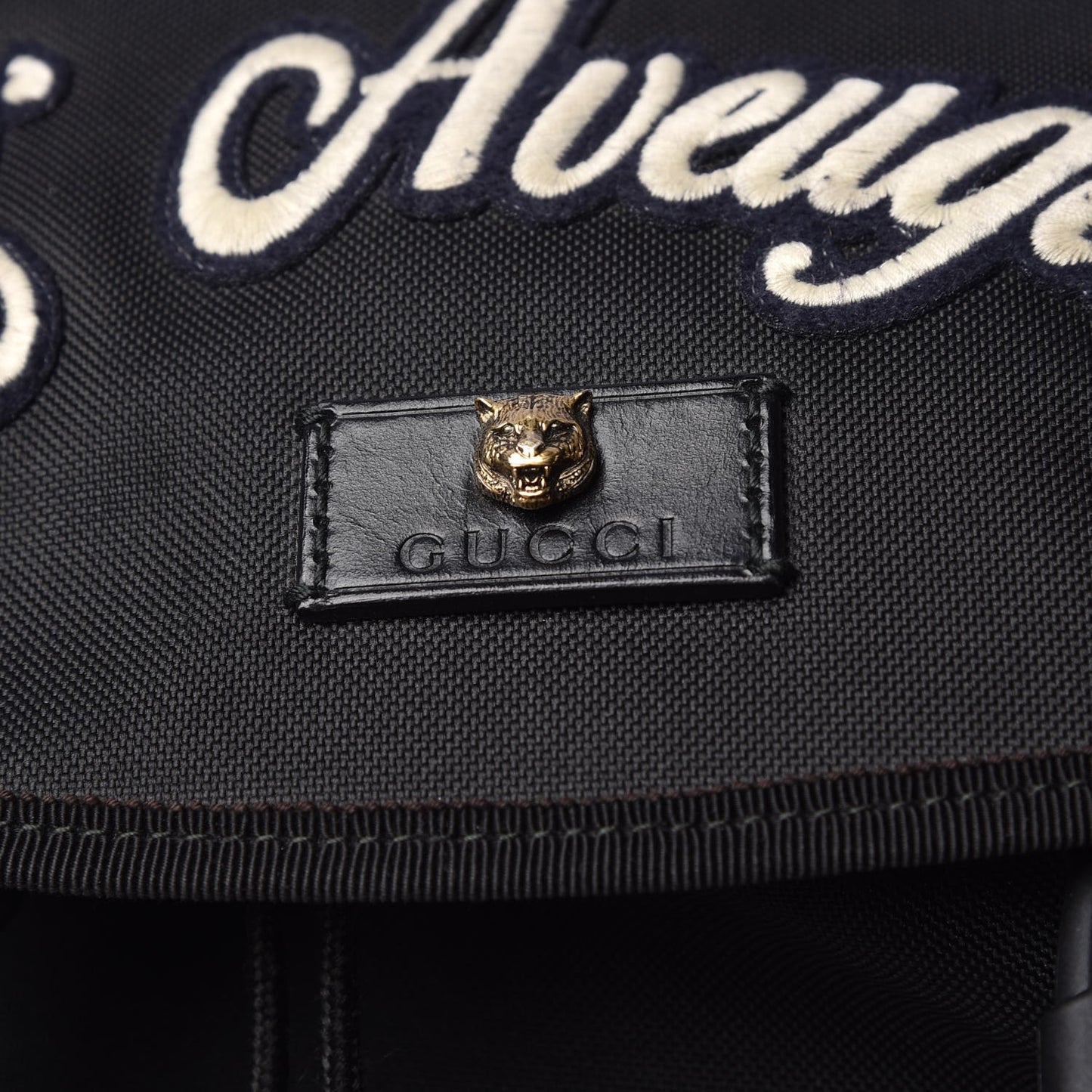 Techno Canvas Web L'Aveugle Par Amour Embroidered Double Buckle Backpack Black