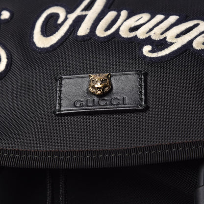 Gucci Techno Canvas Web L'Aveugle Par Amour Embroidered Double Buckle Backpack Black 10 of 10