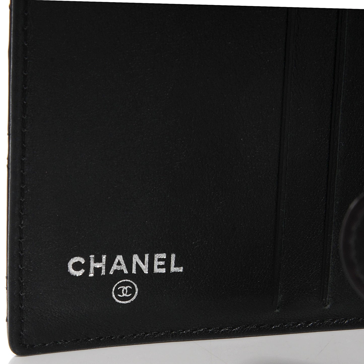 Patent Quilted Brilliant Compact Wallet Black