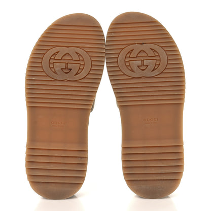Gucci Monogram Maxi GG Angelina Platform 55mm Slide Sandals 38.5 Camel Ebony 6 of 9