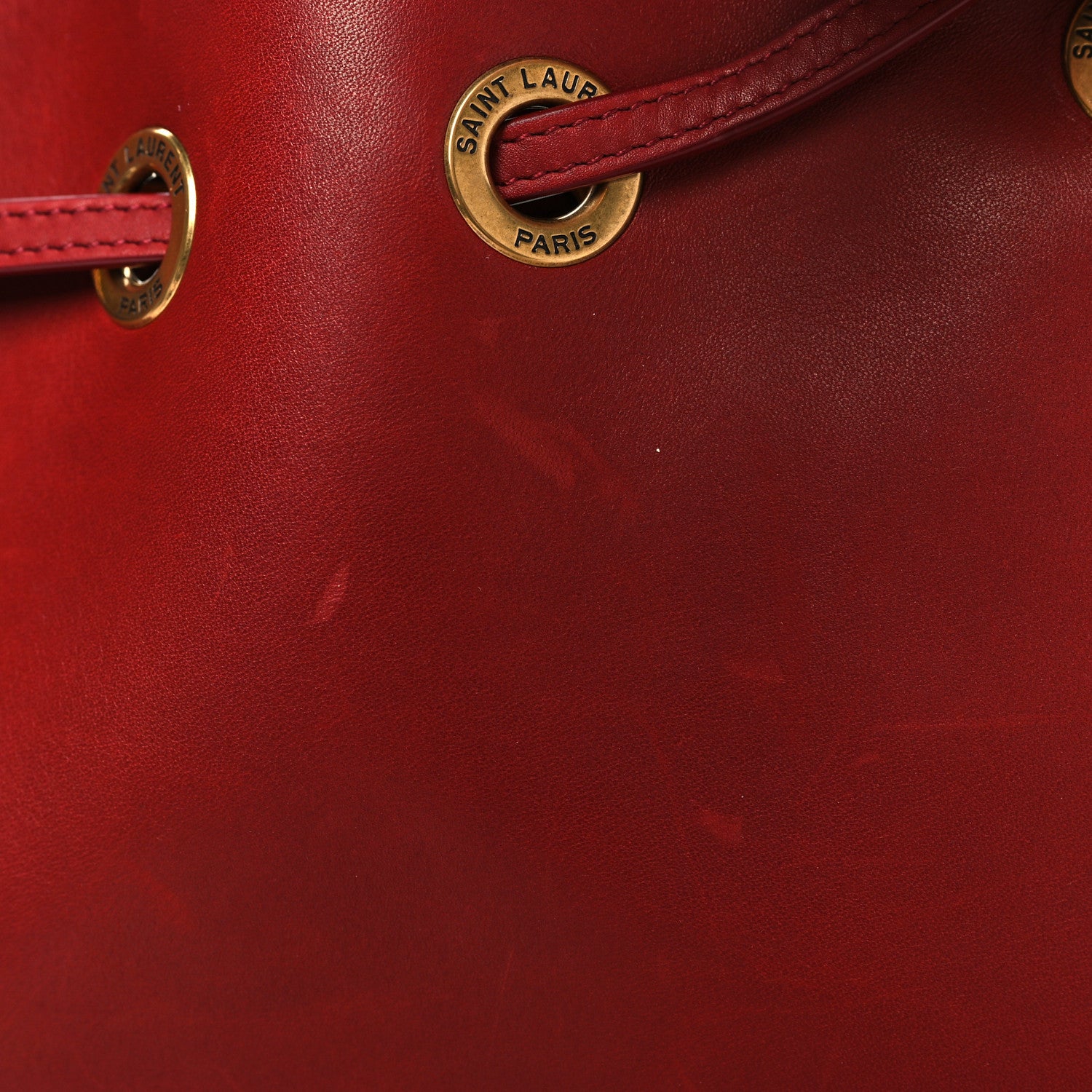 Saint Laurent Calfskin Paris VII Medium Flat Hobo Red 13 of 13