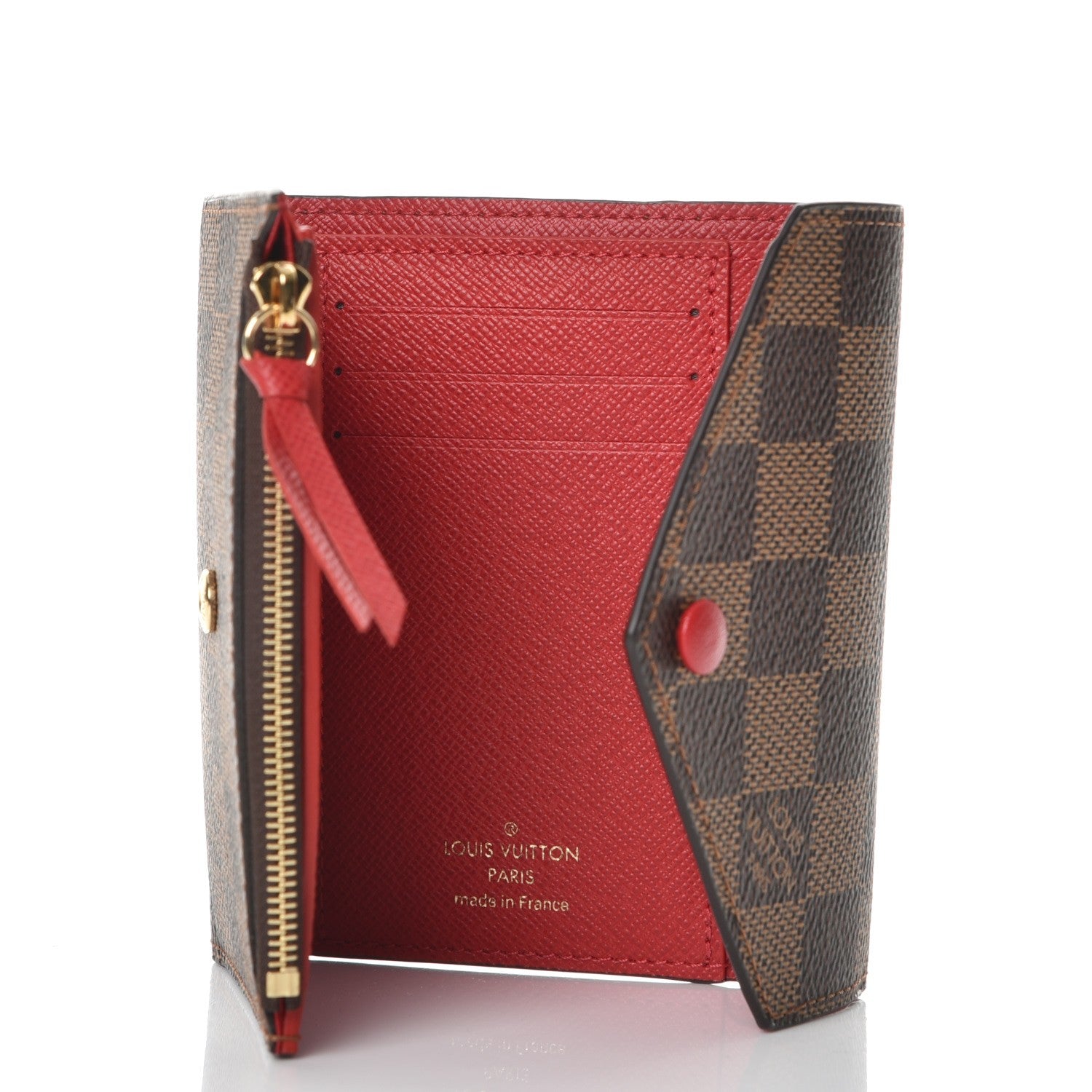 Louis Vuitton Damier Ebene Victorine Wallet Red 5 of 8
