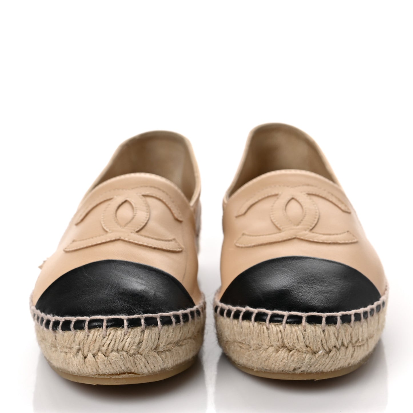 Lambskin CC Espadrilles 37 Beige Black