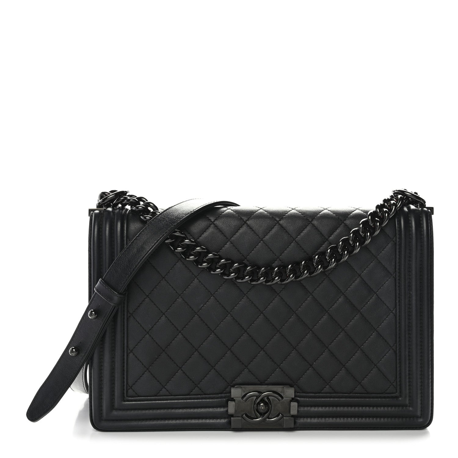 Chanel Calfskin Quilted New Medium Boy Flap So Black 1 of 11