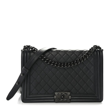 Chanel Calfskin Quilted New Medium Boy Flap So Black 1 of 11
