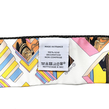 Hermes Silk Springs Springs Twilly Rose Bleu Black 2 of 4