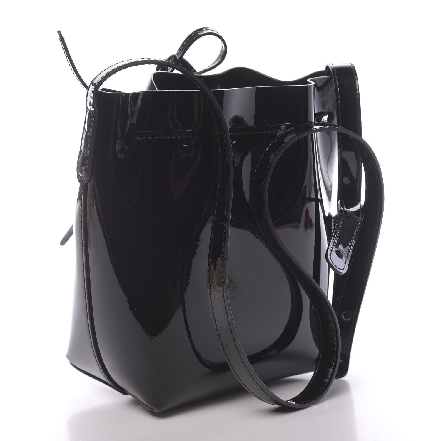 Mansur Gavriel Patent Calfskin Mini Mini Bucket Bag Black 3 of 9