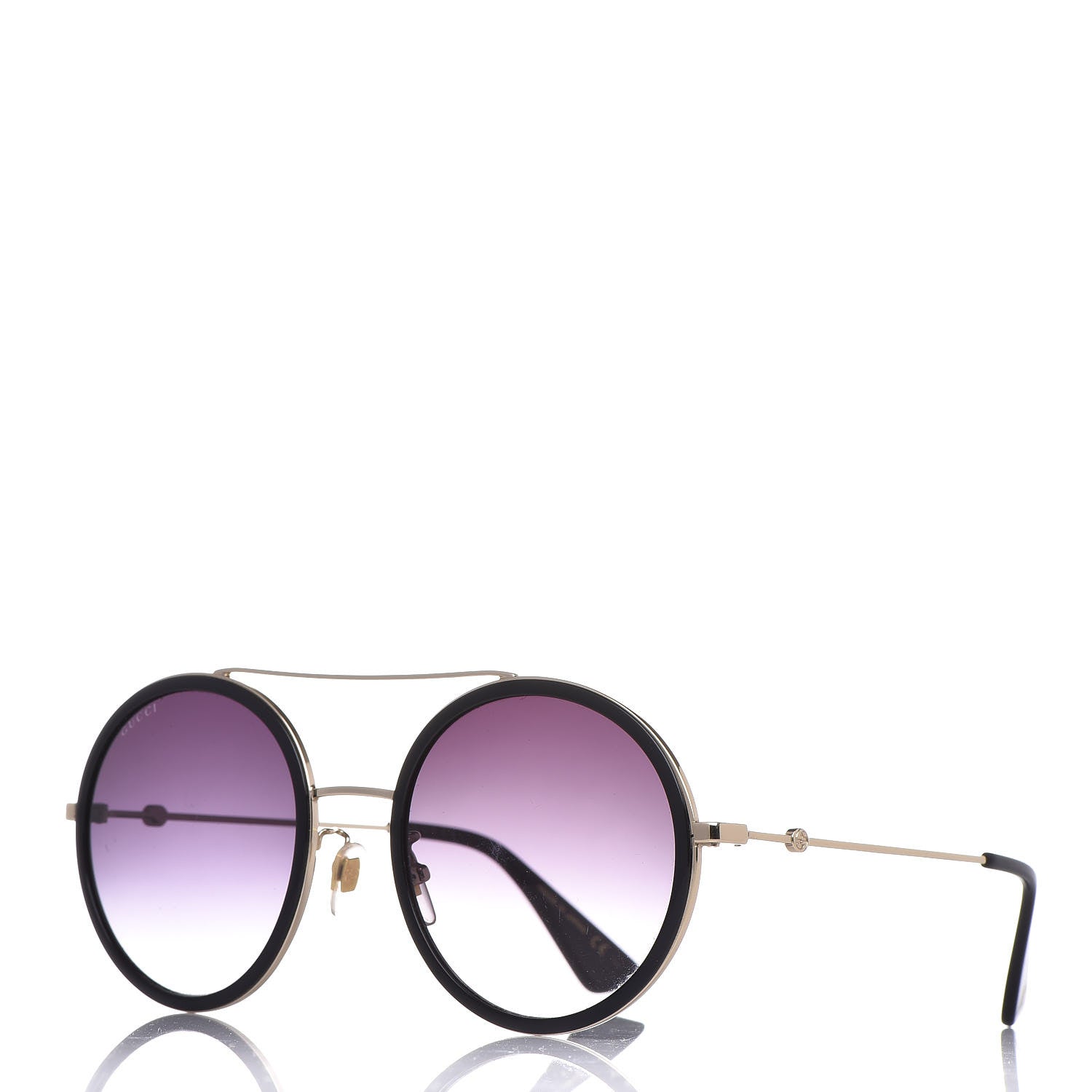 Gucci Round Frame Sunglasses GG0061S Black 1 of 7