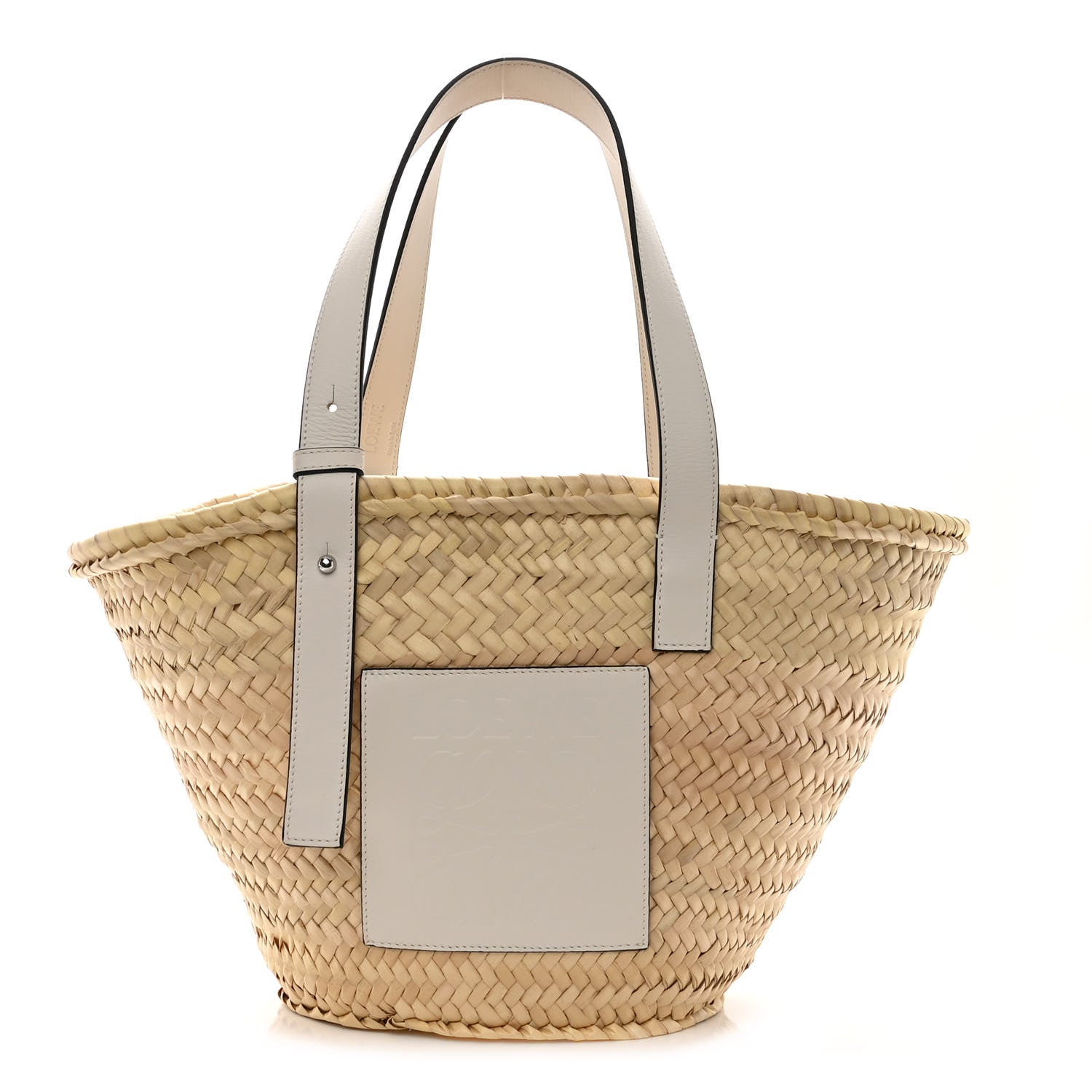 Loewe Raffia Small Basket Tote Bag Natural White 1 of 8