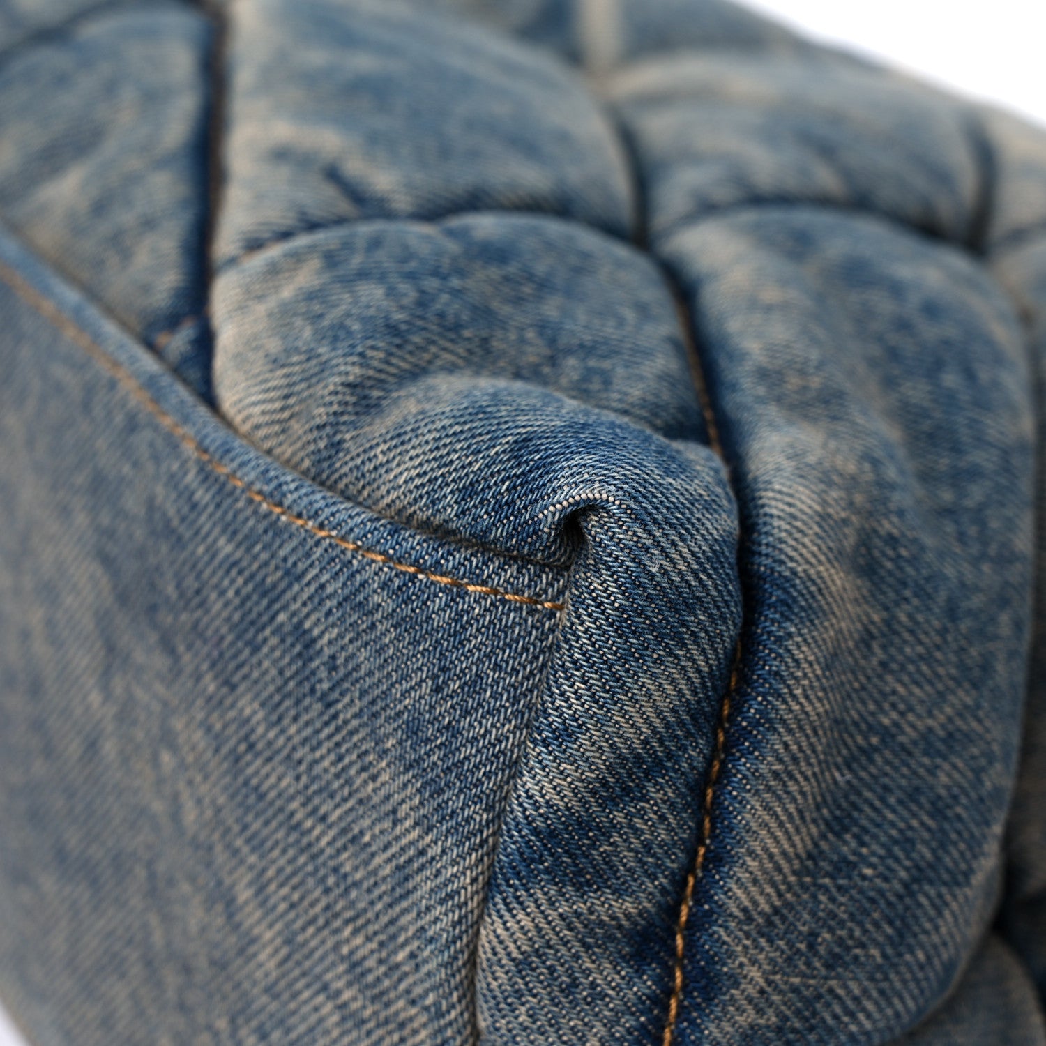 Saint Laurent Denim Quilted Small Loulou Puffer Monogram Chain Satchel Blue Cinnamon 11 of 15