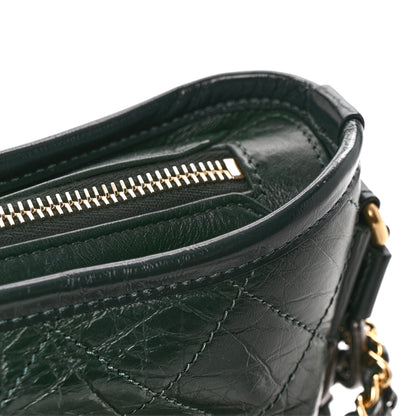 Chanel Aged Calfskin Quilted Small Gabrielle Hobo Dark Green 28 of 29