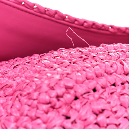 Saint Laurent Raffia Calfskin Monogram Medium Niki Chain Satchel Bright Pink 14 of 14