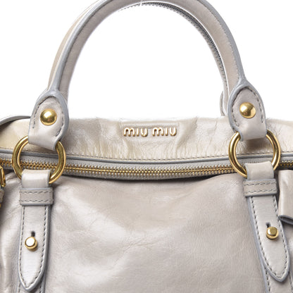 Miu Miu Vitello Lux Mini Bow Bag Grey 7 of 12