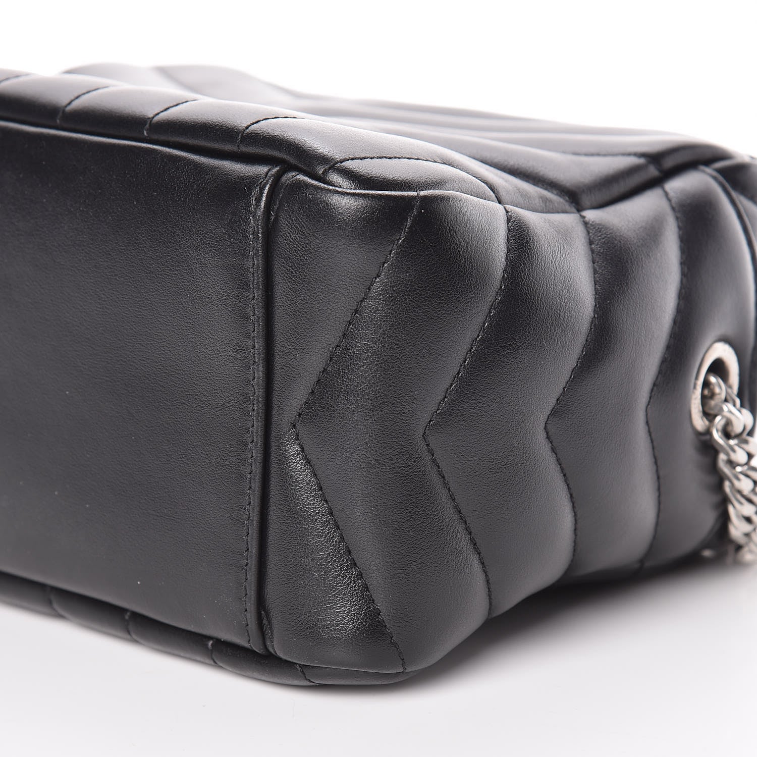 Saint Laurent Calfskin Y Quilted Monogram Small Loulou Bowling Bag Black 6 of 10