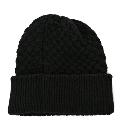 Chanel Cashmere CC Beanie Hat Black White 2 of 8