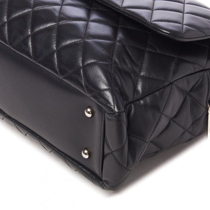 Chanel Lambskin Quilted Bowler Flap Shoulder Bag Black 5 of 9