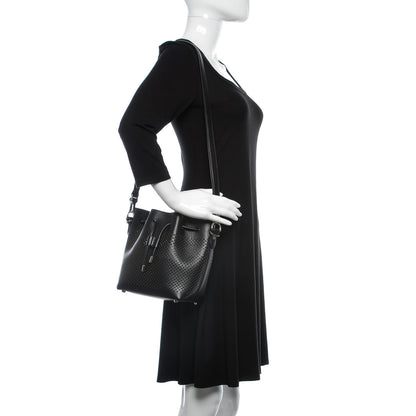 Proenza Schouler Calfskin Perforated Small Bucket Bag Black 2 of 13