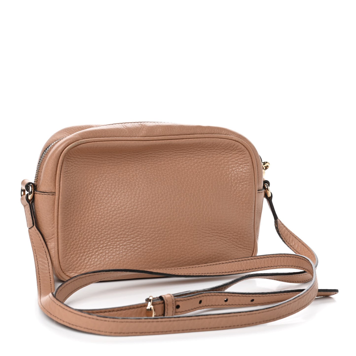 Pebbled Calfskin Small Soho Disco Bag Camelia