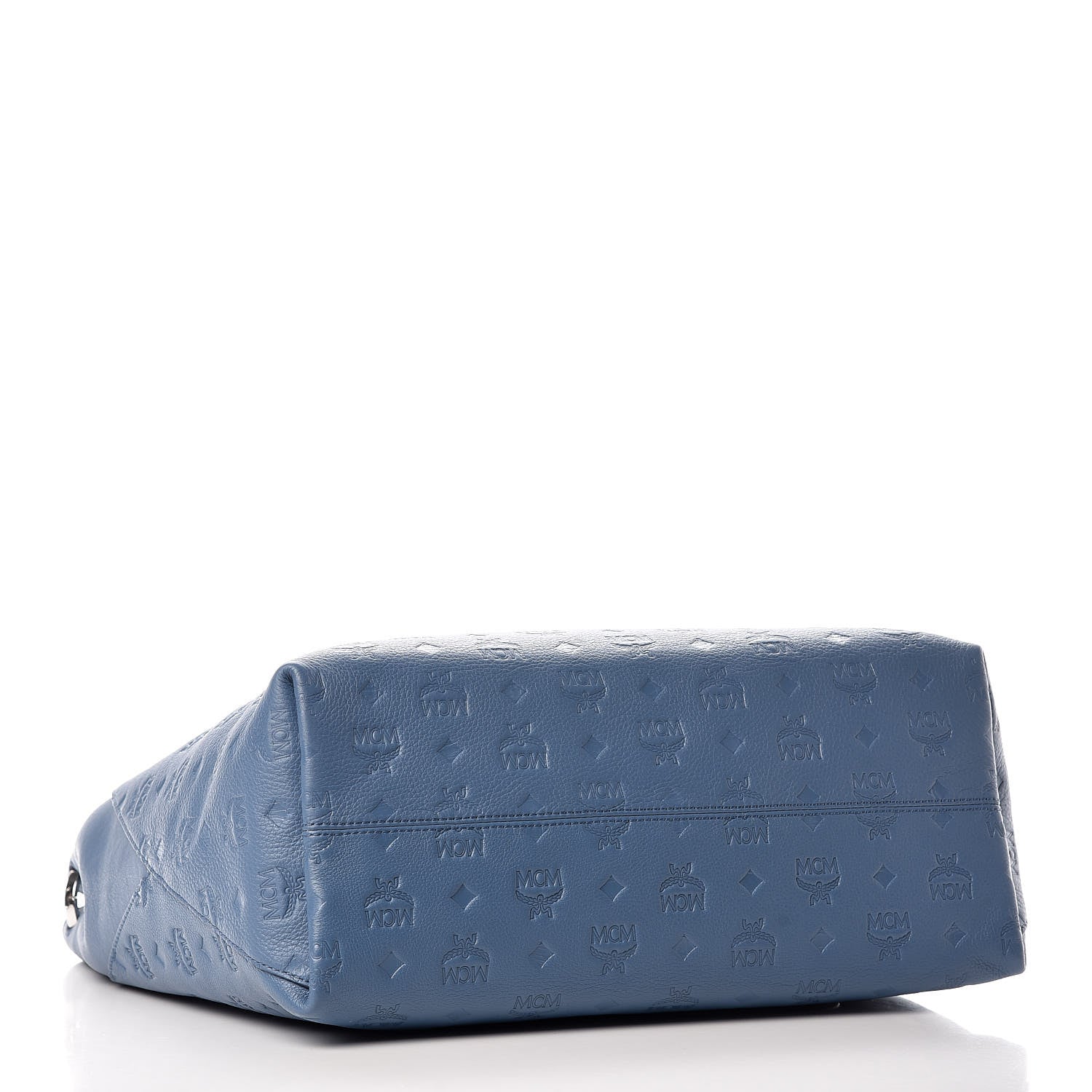 MCM Calfskin Ottomar Monogram Large Klara Hobo Luft Blue 5 of 10