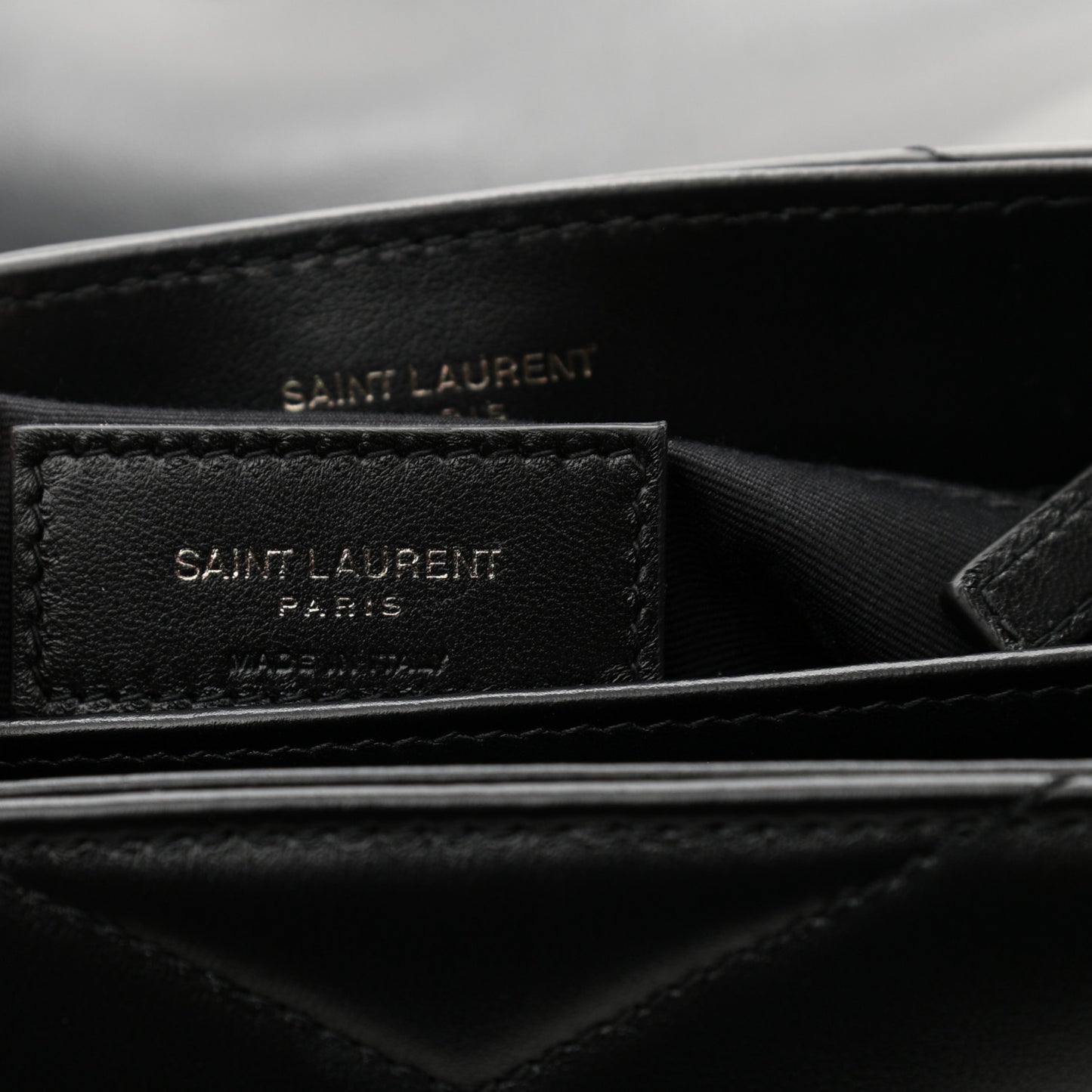 Calfskin Y Quilted Monogram Toy Loulou Crossbody Bag Black
