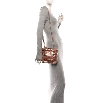 Chanel Metallic Calfskin Quilted Mini Chanel 22 Copper 2 of 10